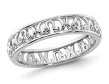 Sterling Silver Leo Zodiac Astrology Ring Band